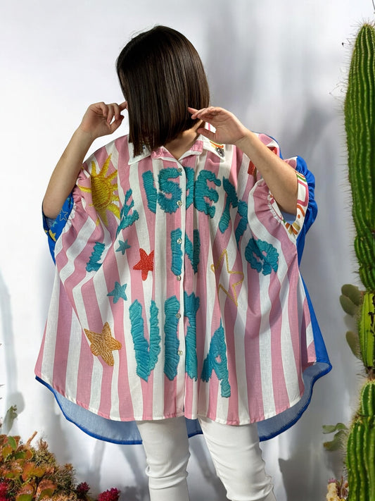HONOLULU - TUNIQUE OVERSIZE AVEC MOTIF JUSQU'A LA TAILLE 58