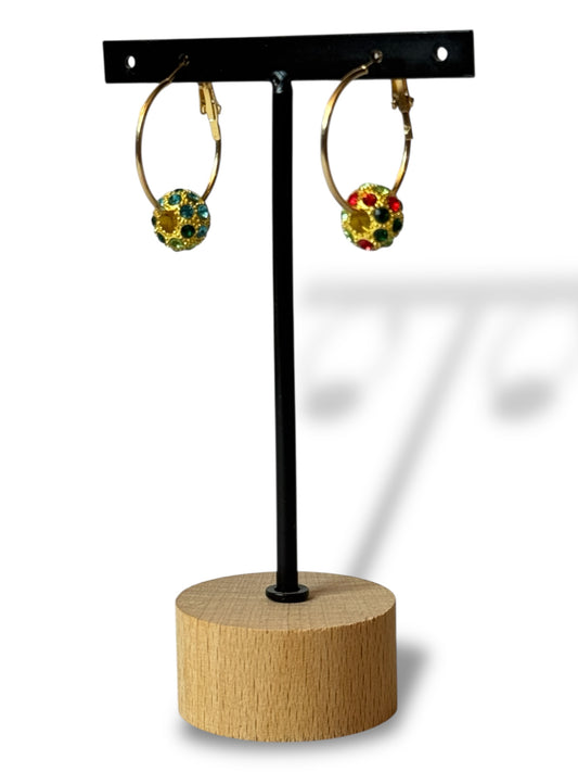 MARTA - BOUCLES D'OREILLES CREOLES AVEC STRASS