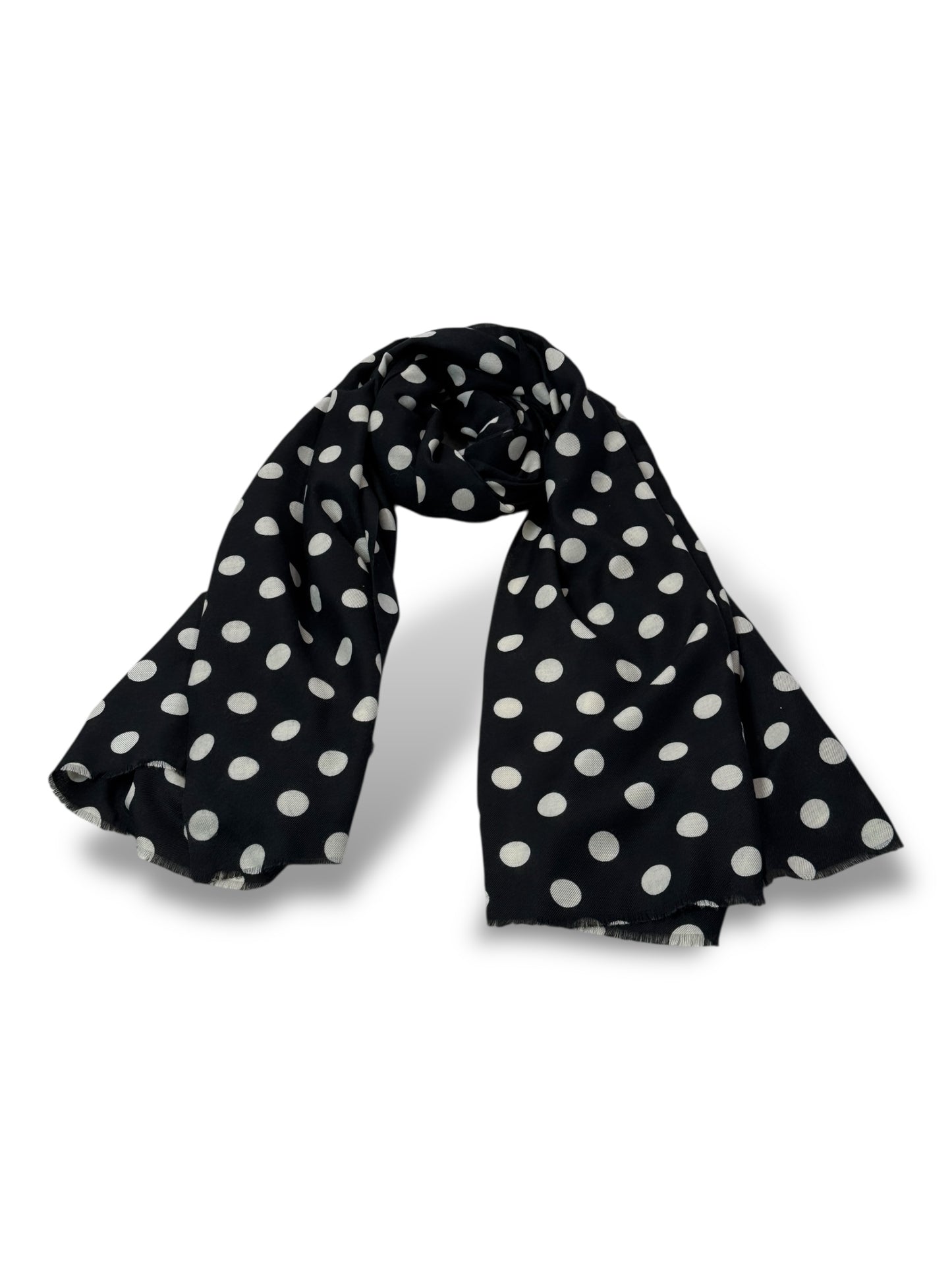 GRANDE ECHARPE NOIRE A POIS