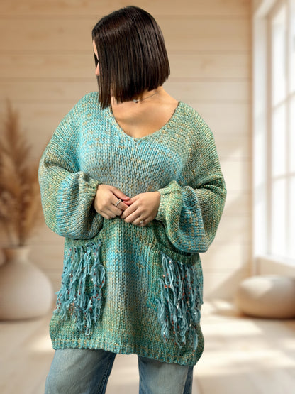 CHACHA REF3 - PULL OVERSIZE LAGON AVEC LUREX JUSQU'A LA TAILLE 54/56