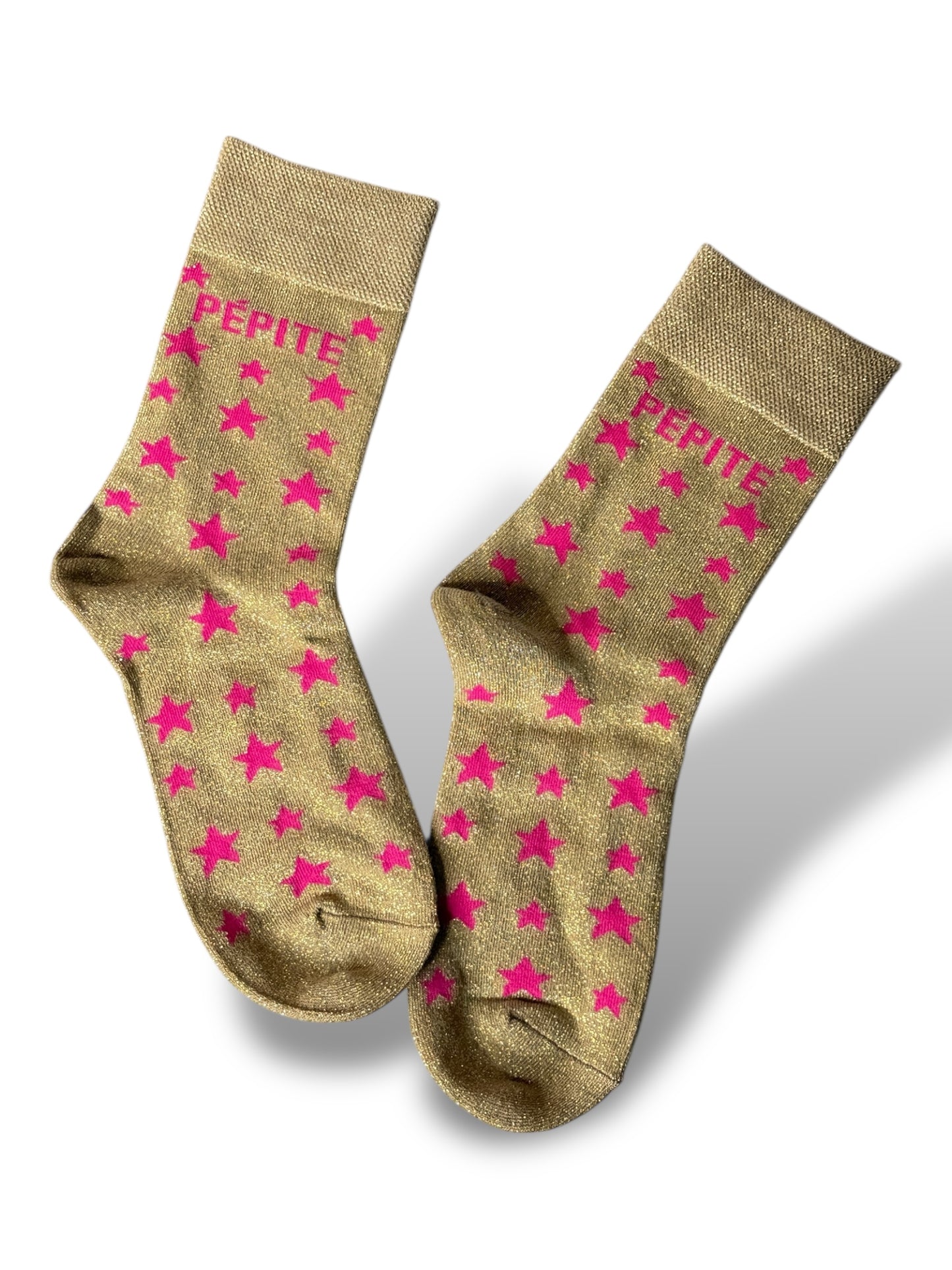 CHAUSSETTES SCINTILLANTES PEPITE DORE