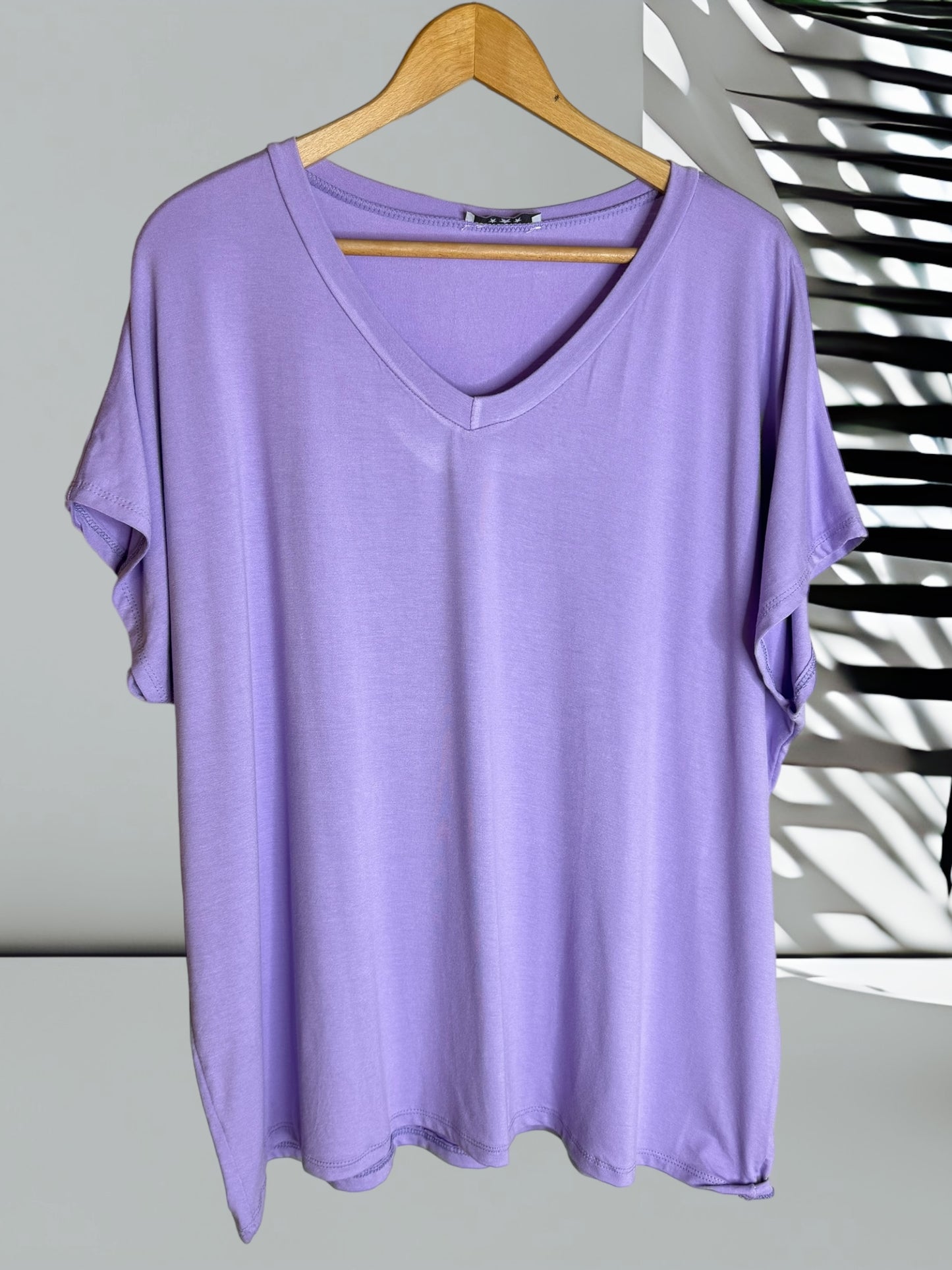 MARIO - T-SHIRT LILAS EN VISCOSE JUSQU'A LA TAILLE 56/58