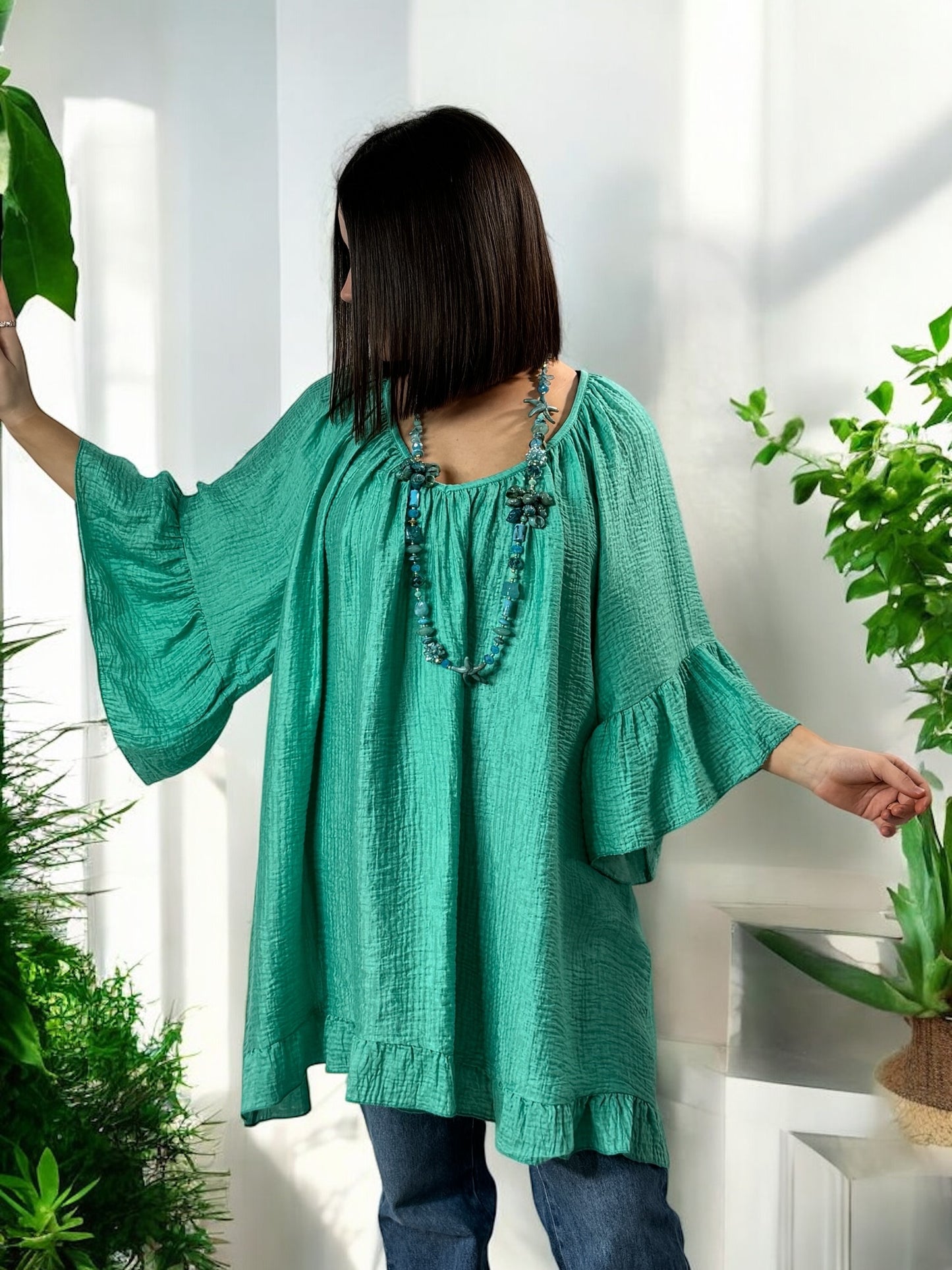 BERLINGOT - TUNIQUE OVERSIZE VERTE JUSQU'A LA TAILLE 58/60