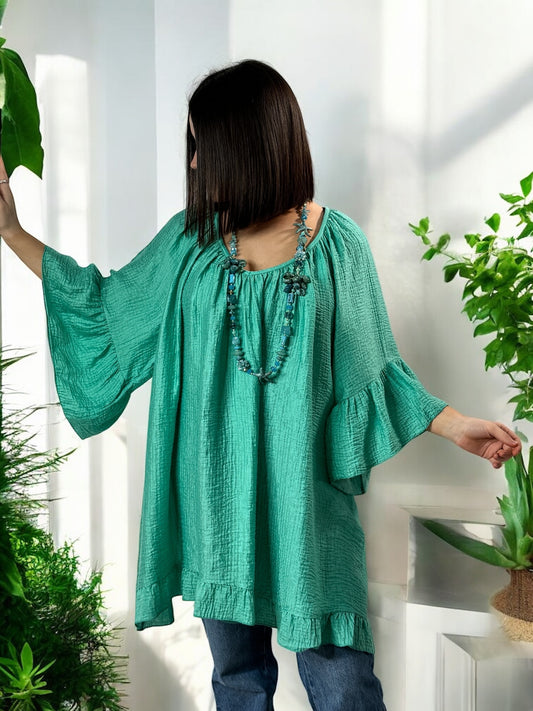 BERLINGOT - TUNIQUE OVERSIZE VERTE JUSQU'A LA TAILLE 58/60