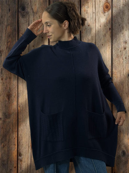 PATOU - PULL MARINE 2 POCHES JUSQU'A LA TAILLE 54