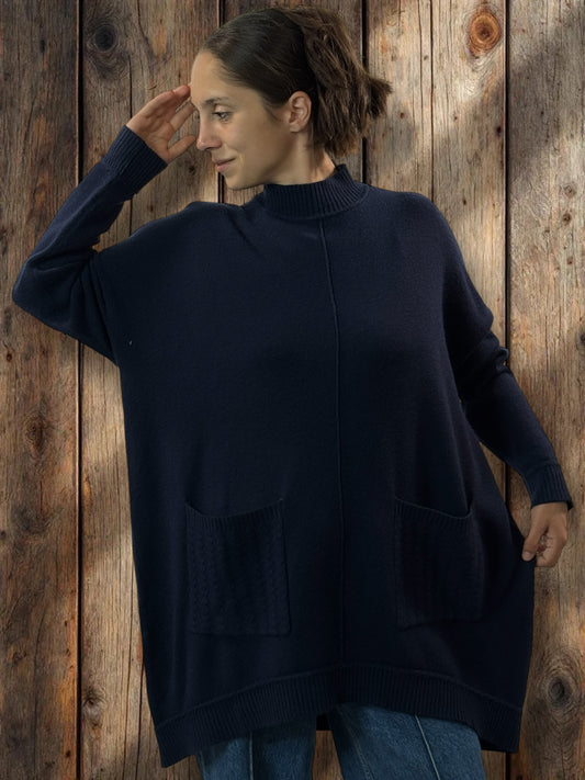 PATOU - PULL MARINE 2 POCHES JUSQU'A LA TAILLE 54