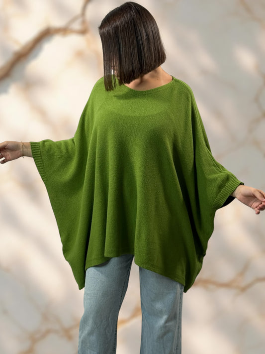 NICKO - PULL OVERSIZE VERT JUSQU'A LA TAILLE 60