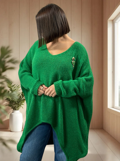 JULIA - PULL OVERSIZE VERT JUSQU'A LA TAILLE 56/58