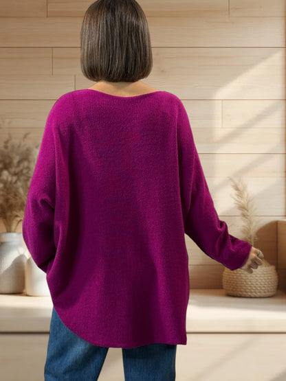 ORLANE - PULL OVERSIZE CYCLAMEN JUSQU'A LA TAILLE 54