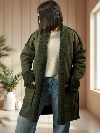 FREDERICO - VESTE KAKI OVERSIZE JUSQU'A LA TAILLE 52