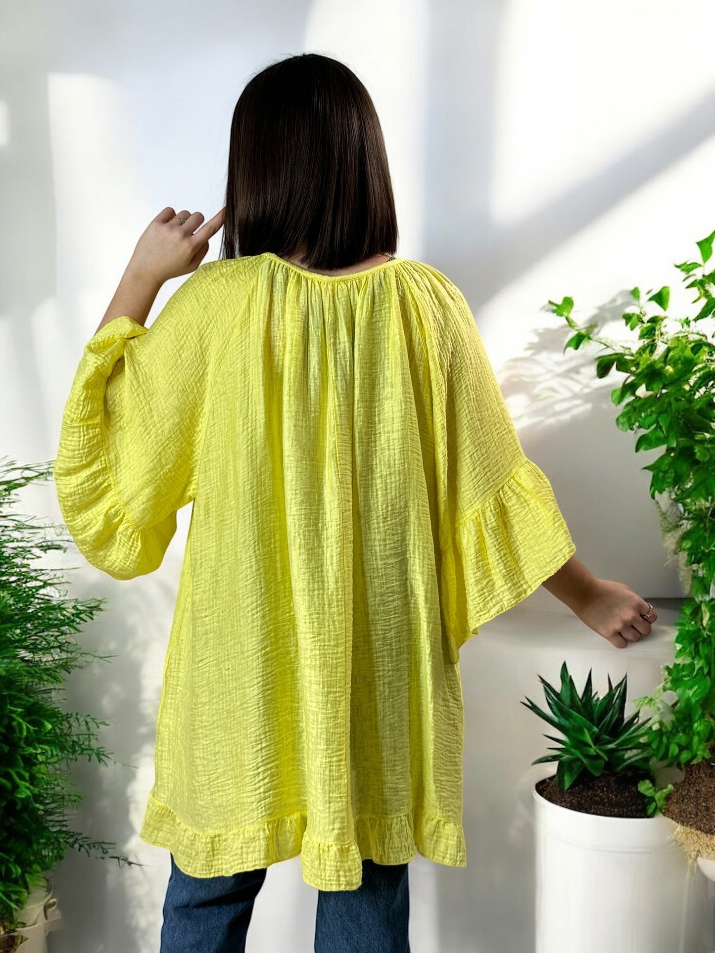 BERLINGOT - TUNIQUE OVERSIZE JAUNE JUSQU'A LA TAILLE 58/60