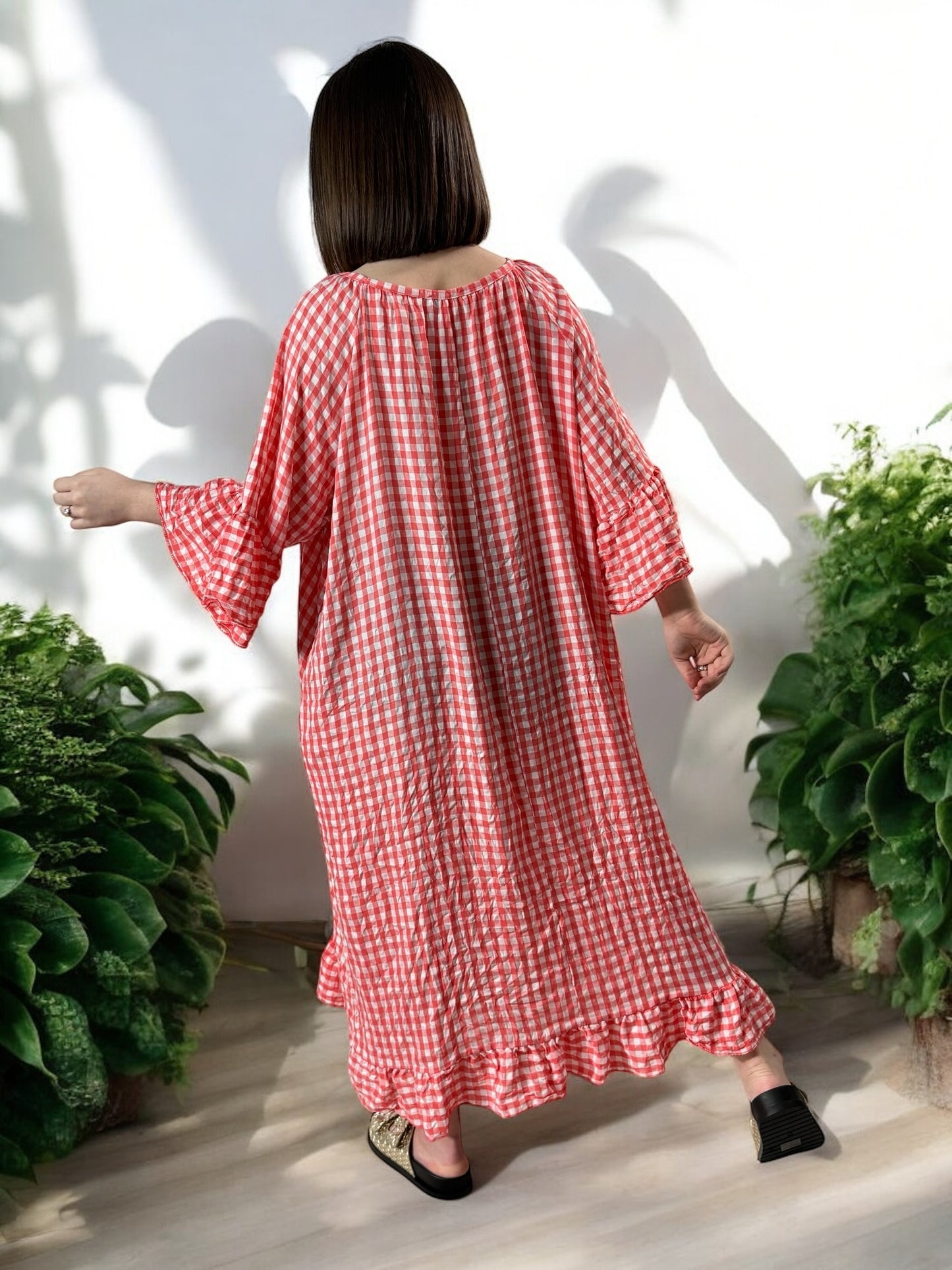 ST TROPEZ - ROBE VICHY ROUGE JUSQU'A LA TAILLE 52
