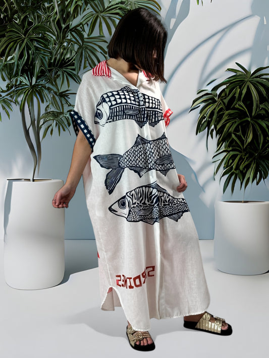 ITICA - ROBE OVERSIZE A MOTIF JUSQU'A LA TAILLE 56