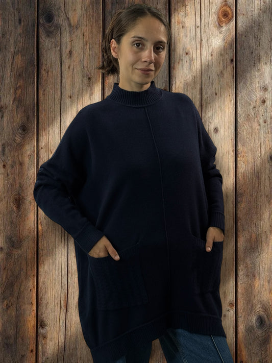 PATOU - PULL MARINE 2 POCHES JUSQU'A LA TAILLE 54