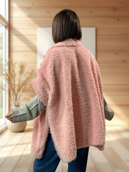 COCO - VESTE ROSE EN MOUMOUTE JUSQU'À LA TAILLE 54/56