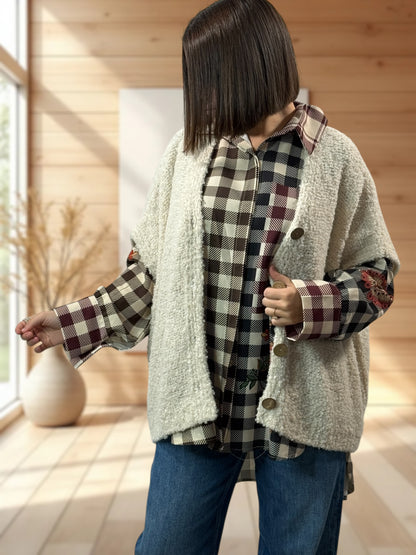 MARA - GILET BLANC CASSE SANS MANCHES JUSQU'A LA TAILLE 56