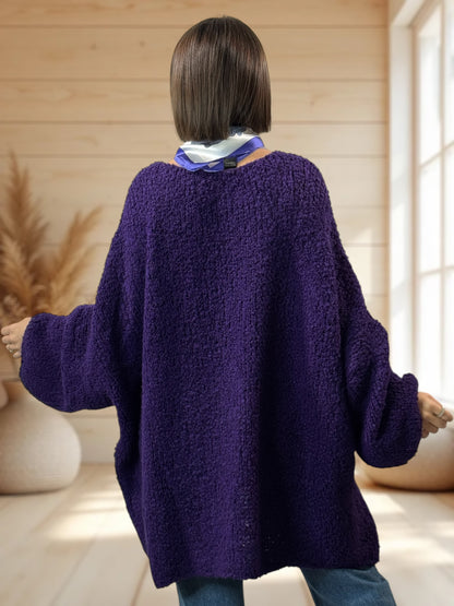 LAETITIA - PULL VIOLET OVERSIZE JUSQU'A LA TAILLE 58