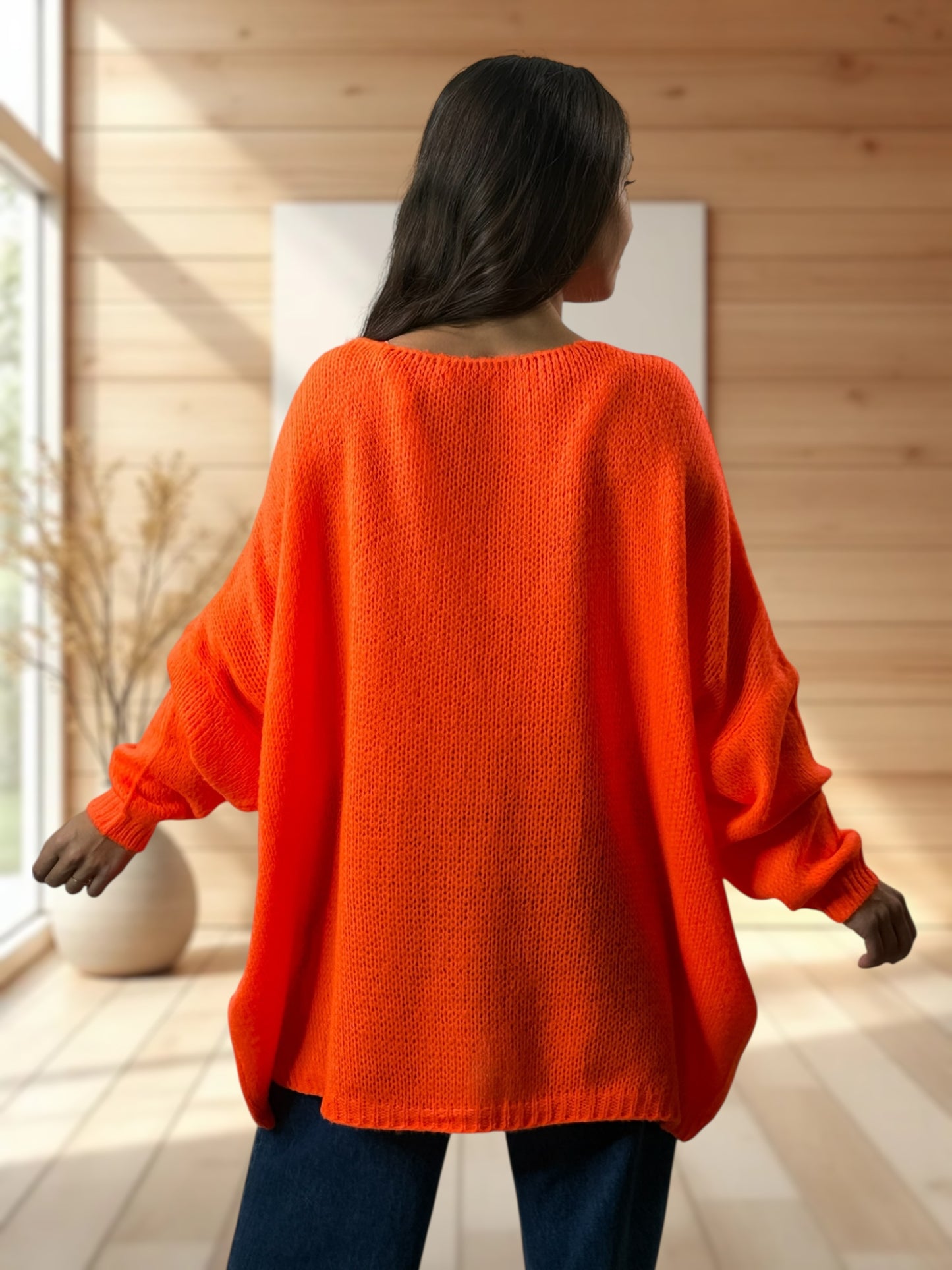 JAMES - PULL OVERSIZE ORANGE JUSQU'A LA TAILLE 56