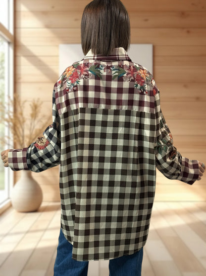 YSOLINE REF1 - CHEMISE OVERSIZE A MOTIF JUSQU'A LA TAILLE 52/54