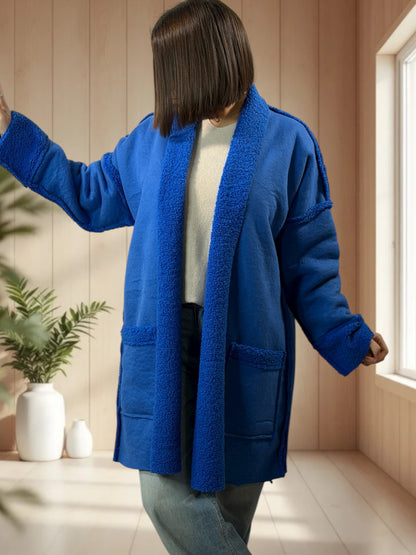 FREDERICO - VESTE BLEUE OVERSIZE JUSQU'A LA TAILLE 52