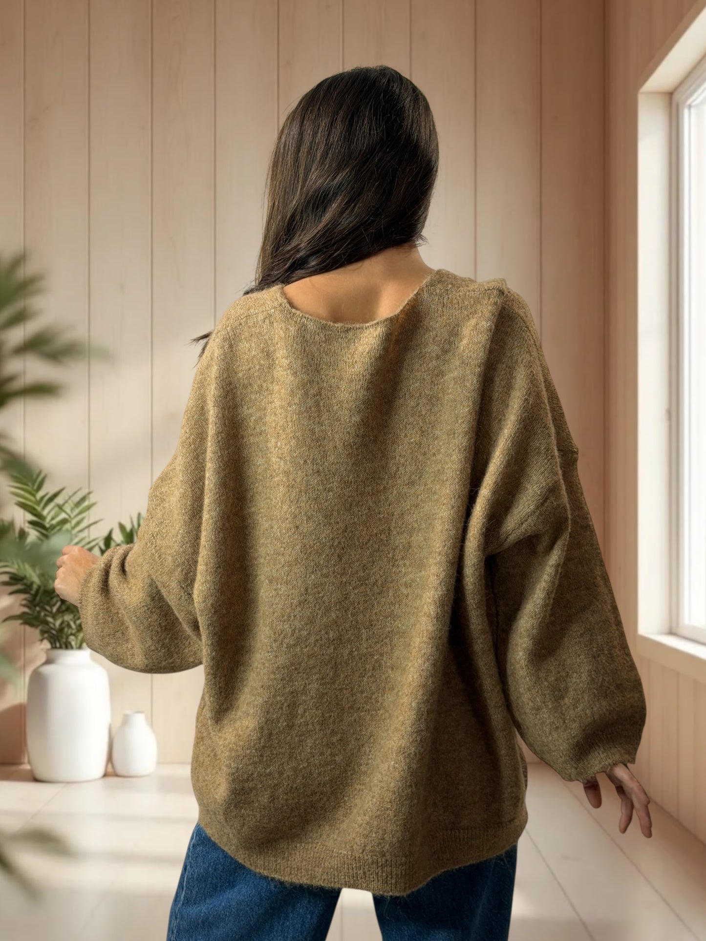 CLAUDIO - PULL CAMEL LOGO BOHEME JUSQU'A LA TAILLE 54/56