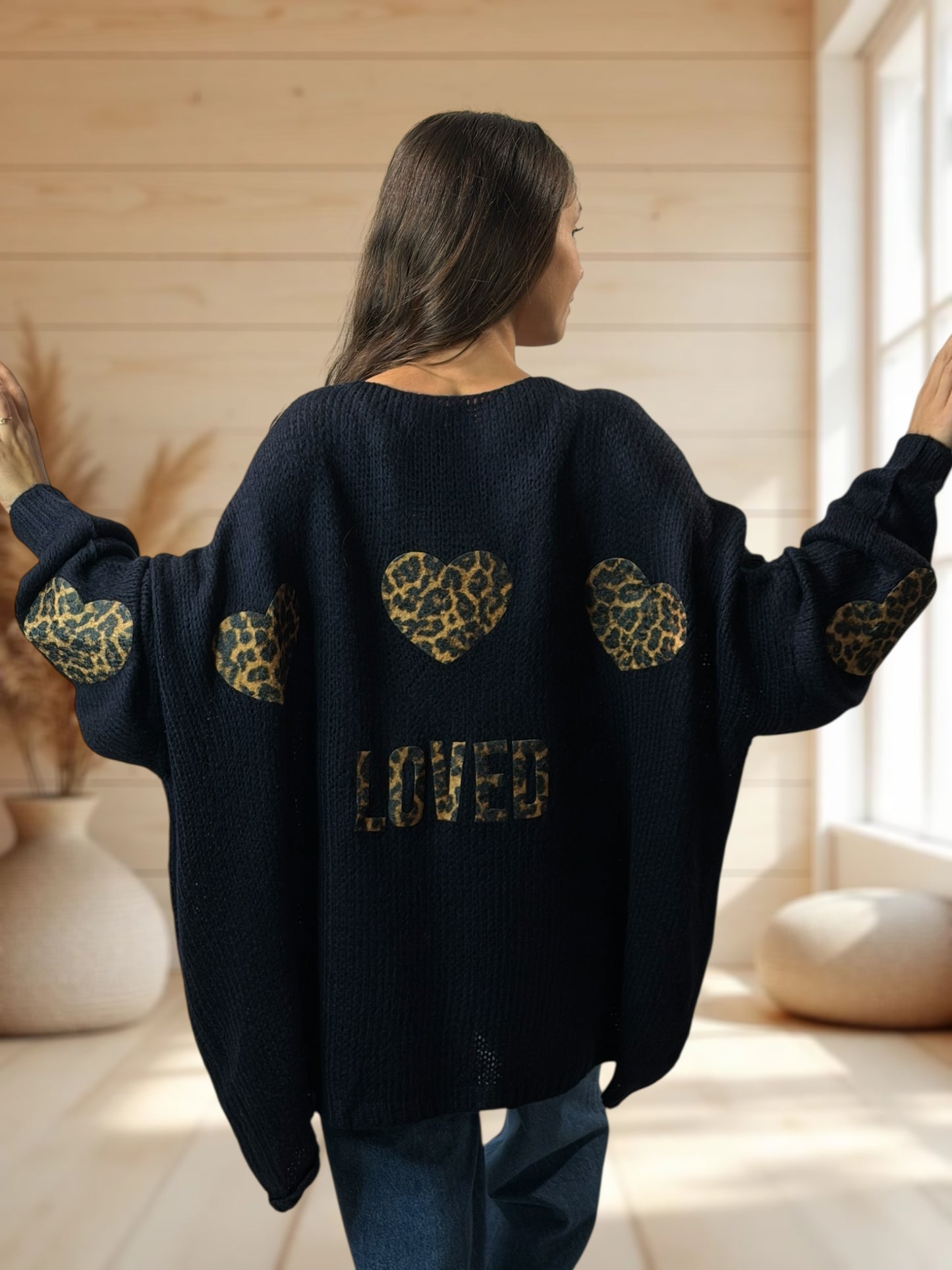 RAPHAEL - PULL OVERSIZE MARINE JUSQU'A LA TAILLE 54/56