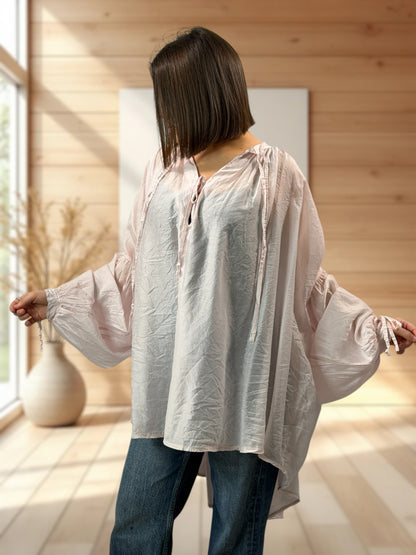 ANGELICA  - TUNIQUE OVERSIZE ROSE JUSQU'A LA TAILLE 60