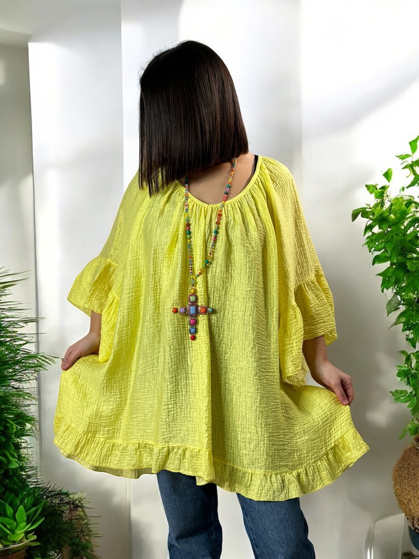 BERLINGOT - TUNIQUE OVERSIZE JAUNE JUSQU'A LA TAILLE 58/60
