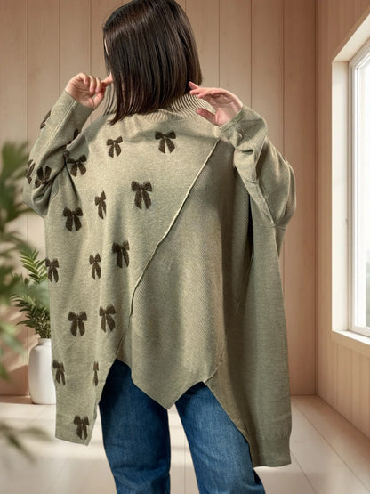 ANTONINO - PULL BEIGE OVERSIZE EN MAILLE JUSQU'A LA TAILLE 58