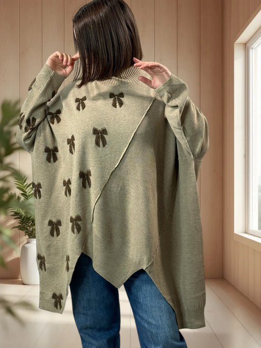 ANTONINO - PULL BEIGE OVERSIZE EN MAILLE JUSQU'A LA TAILLE 58