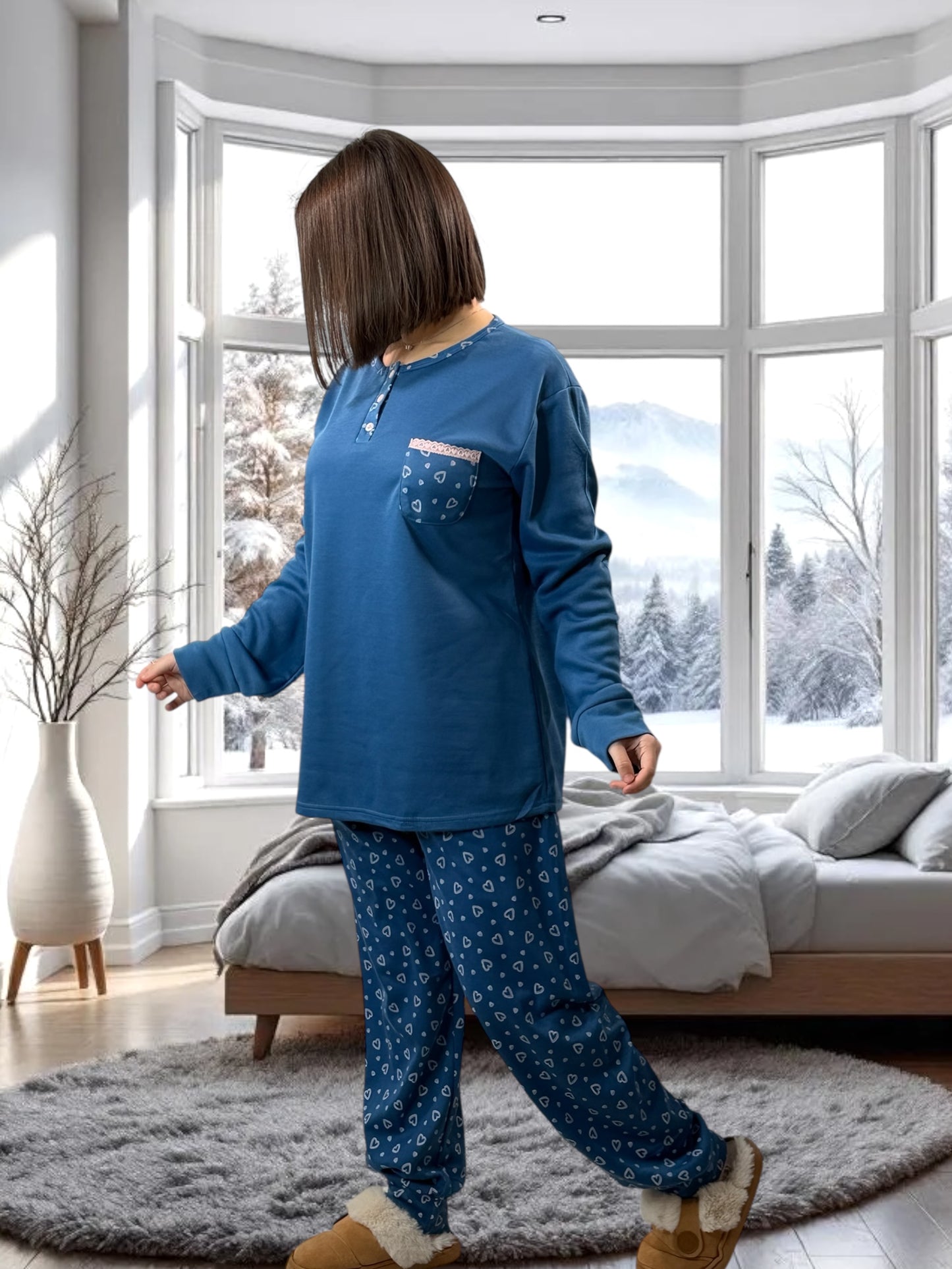 MYLENE - PYJAMA BLEU CHAUD 50/52