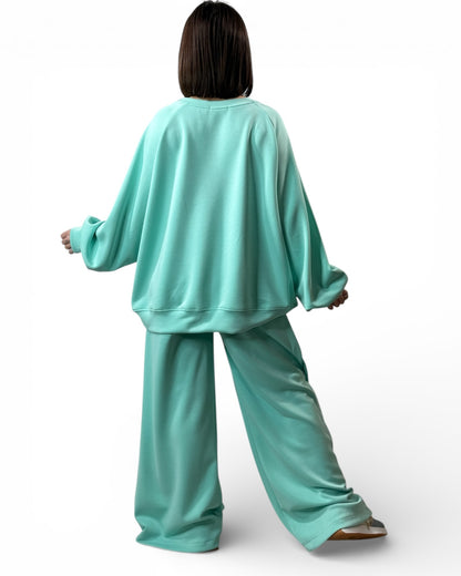 LORENZO - PANTALON AMPLE FLUIDE TURQUOISE TAILLE 46 A 52/54