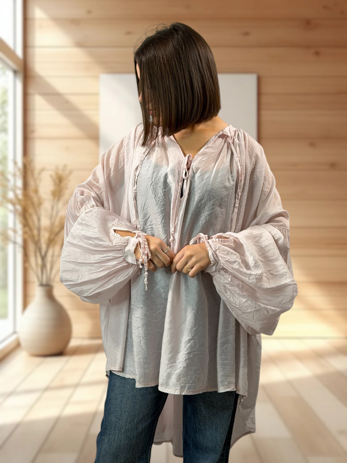 ANGELICA  - TUNIQUE OVERSIZE ROSE JUSQU'A LA TAILLE 60