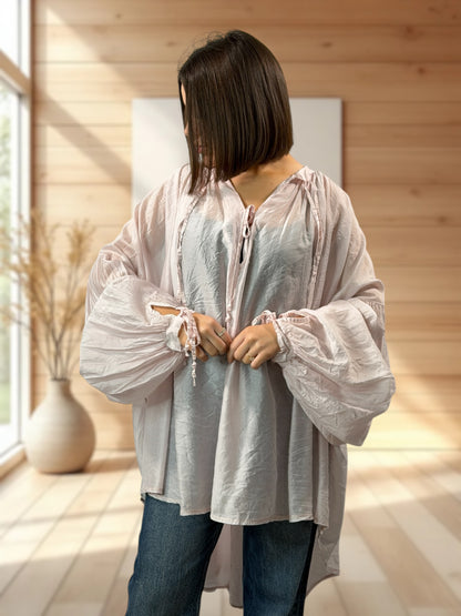 ANGELICA  - TUNIQUE OVERSIZE ROSE JUSQU'A LA TAILLE 60