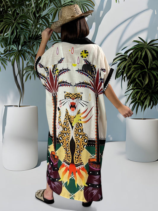 ITICA - ROBE OVERSIZE MOTIF PANTHERE JUSQU'A LA TAILLE 56