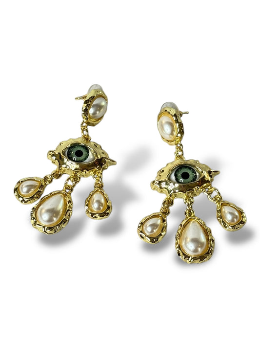 PALMA - BOUCLES D'OREILLES OEIL ET PERLE