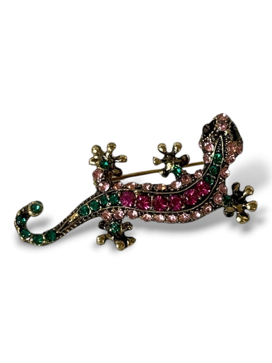 GECKO - BROCHE AVEC STRASS