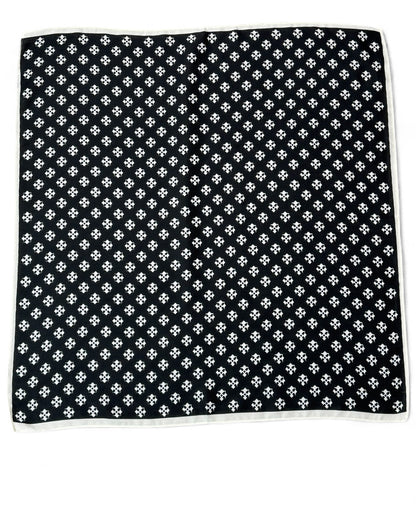 JULIETTE REF14 - PETIT FOULARD NOIR A MOTIF