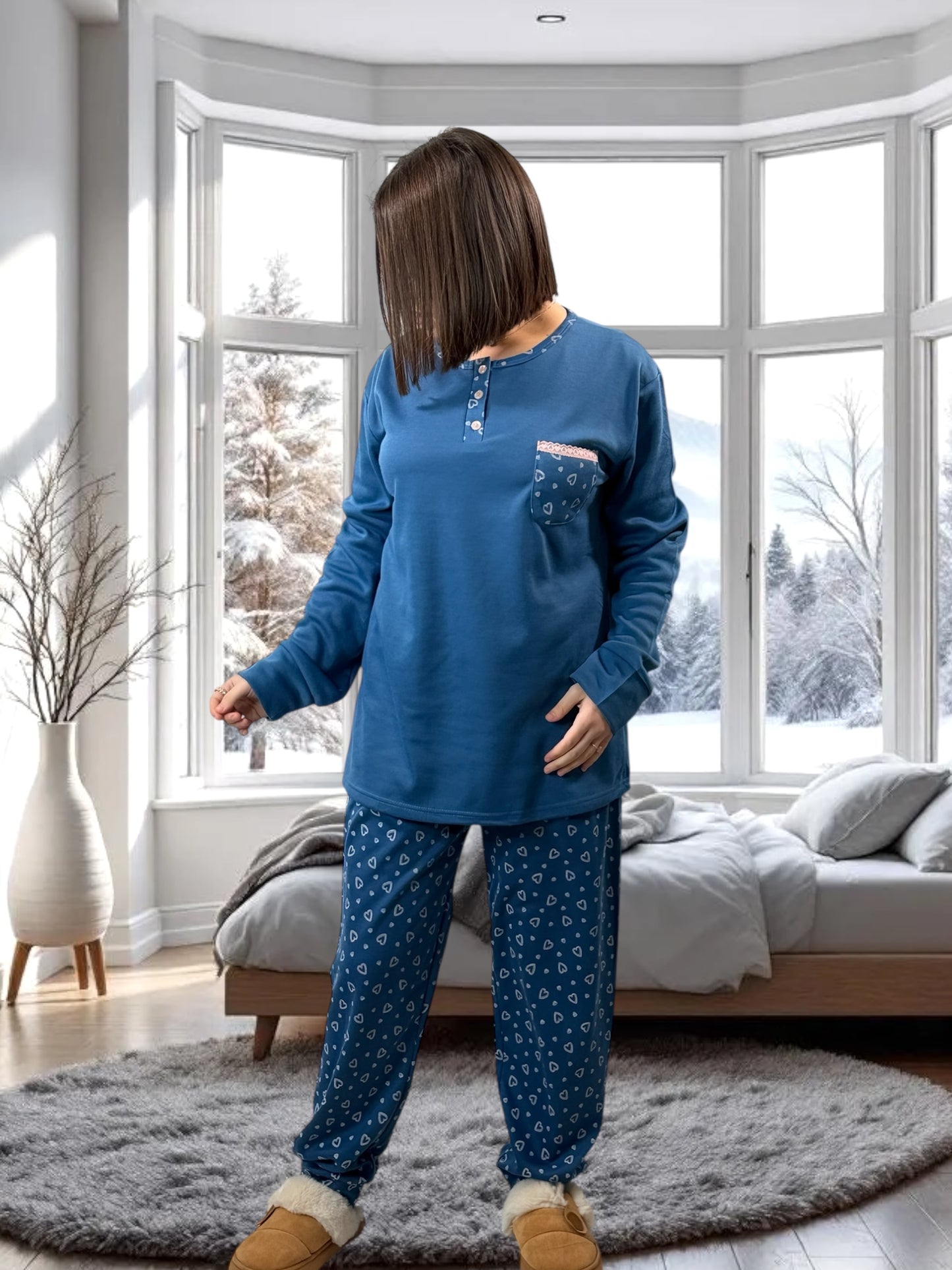 MYLENE - PYJAMA BLEU CHAUD 50/52