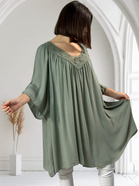 LOLITA - TUNIQUE OVERSIZE KAKI JUSQU'A LA TAILLE 58