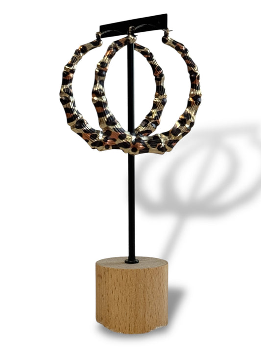 ZANZIBAR - BOUCLES D'OREILLES CREOLES LEOPARD