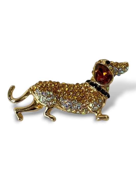CHIEN - BROCHE AVEC STRASS