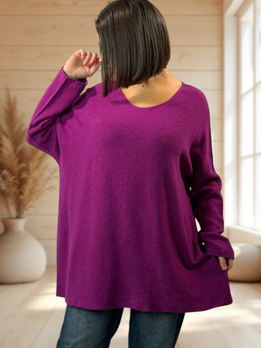 TINA - PULL OVERSIZE CYCLAMEN JUSQU'A LA TAILLE 54