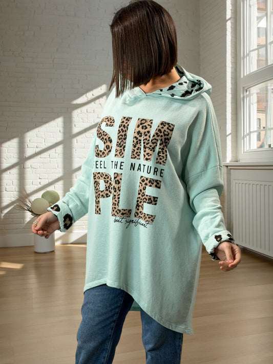 THIBAULT - SWEAT A CAPUCHE OVERSIZE LAGON JUSQU'A LA TAILLE 54