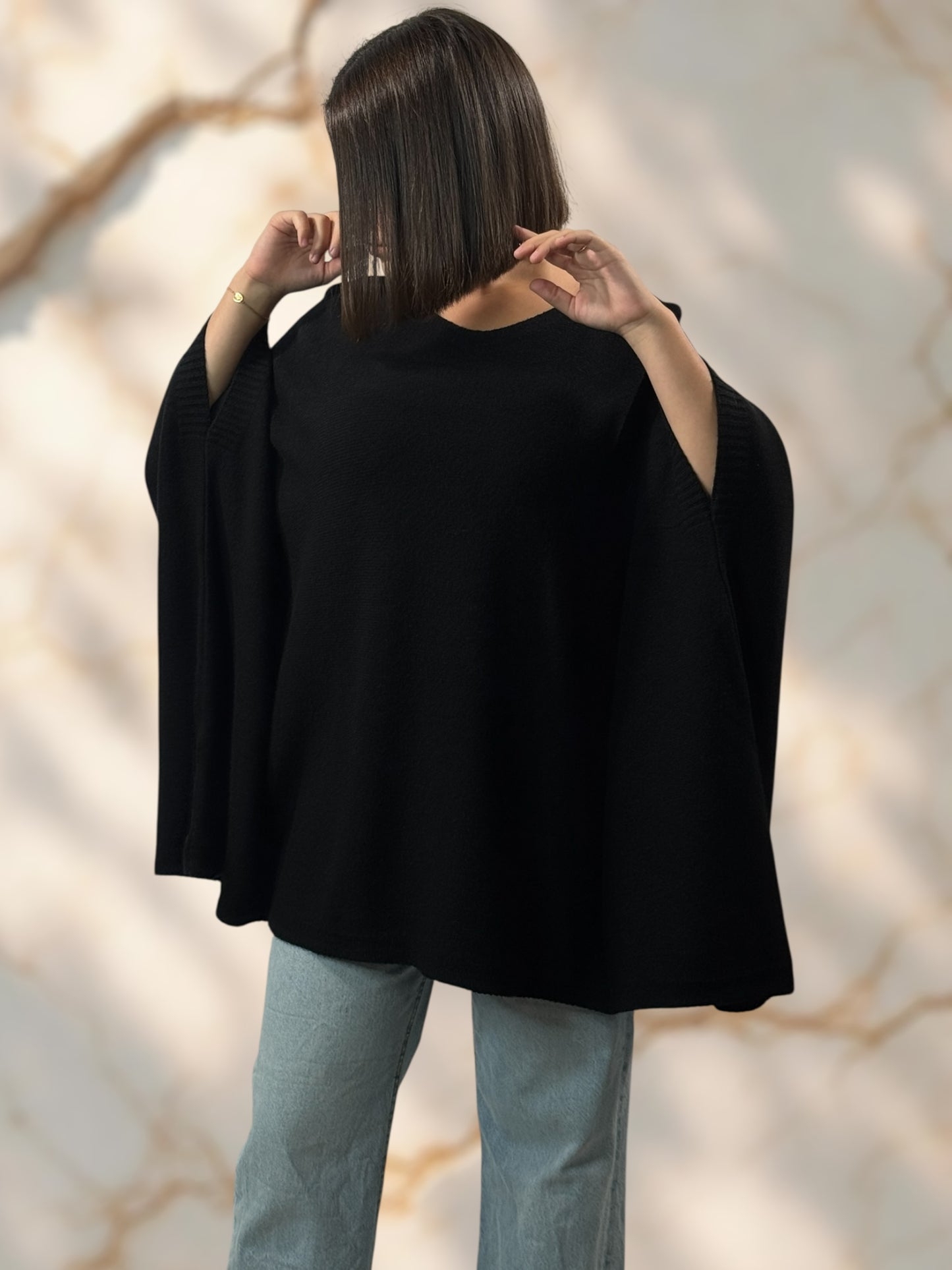 NICKO - PULL OVERSIZE NOIR JUSQU'A LA TAILLE 60