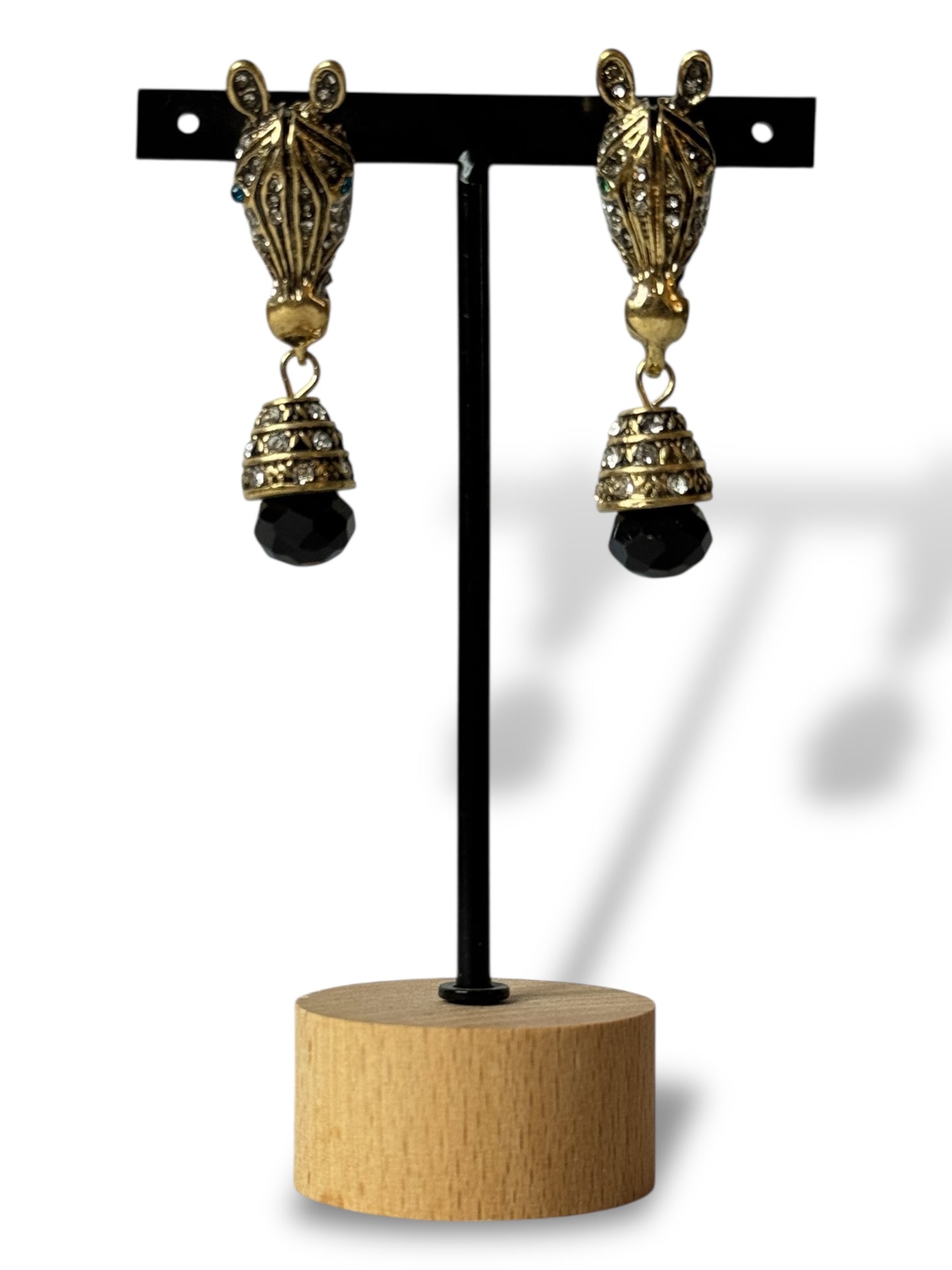 FABULEUSE - BOUCLES D'OREILLES ZEBRE AVEC STRASS