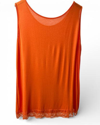 ALICE - TOP ORANGE EN VISCOSE TAILLE 44/46 A 52/54