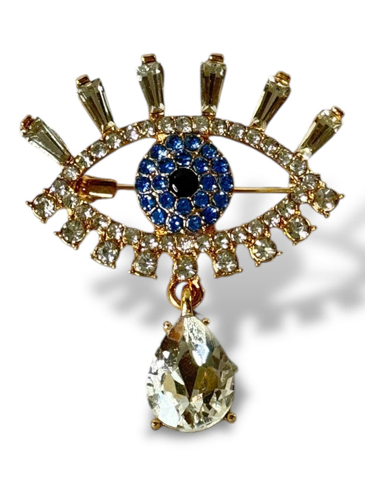 PATMOS - BROCHE OEIL AVEC STRASS