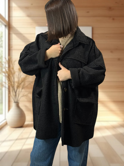 RAVELO - VESTE OVERSIZE MARINE JUSQU'A LA TAILLE 54/56