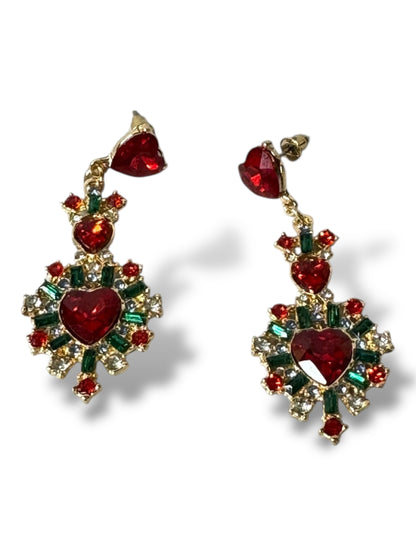 VENISE - BOUCLES D'OREILLES COEUR EN STRASS
